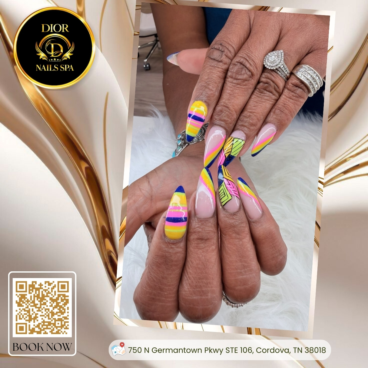 Dior Nails Spa | X-mas nail design 